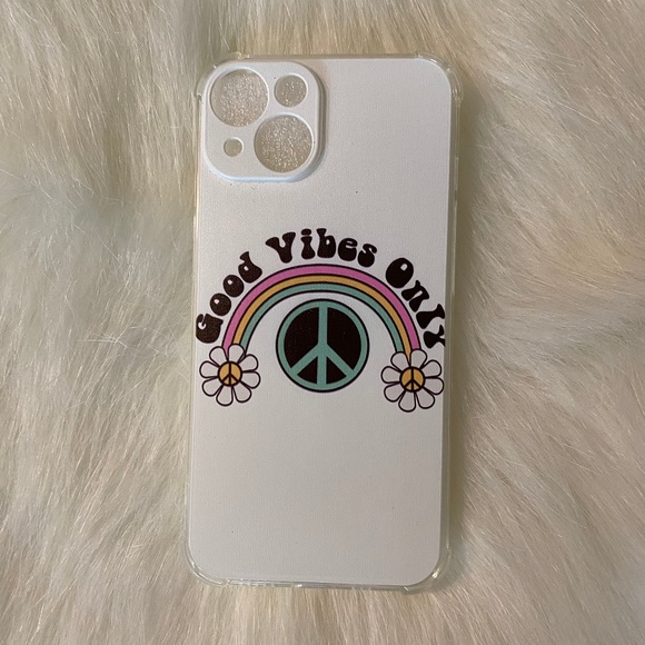 Unbranded Other - Good Vibes Only Hippie Boho White Clear Rainbow Phone Case for Apple iPhone 14
